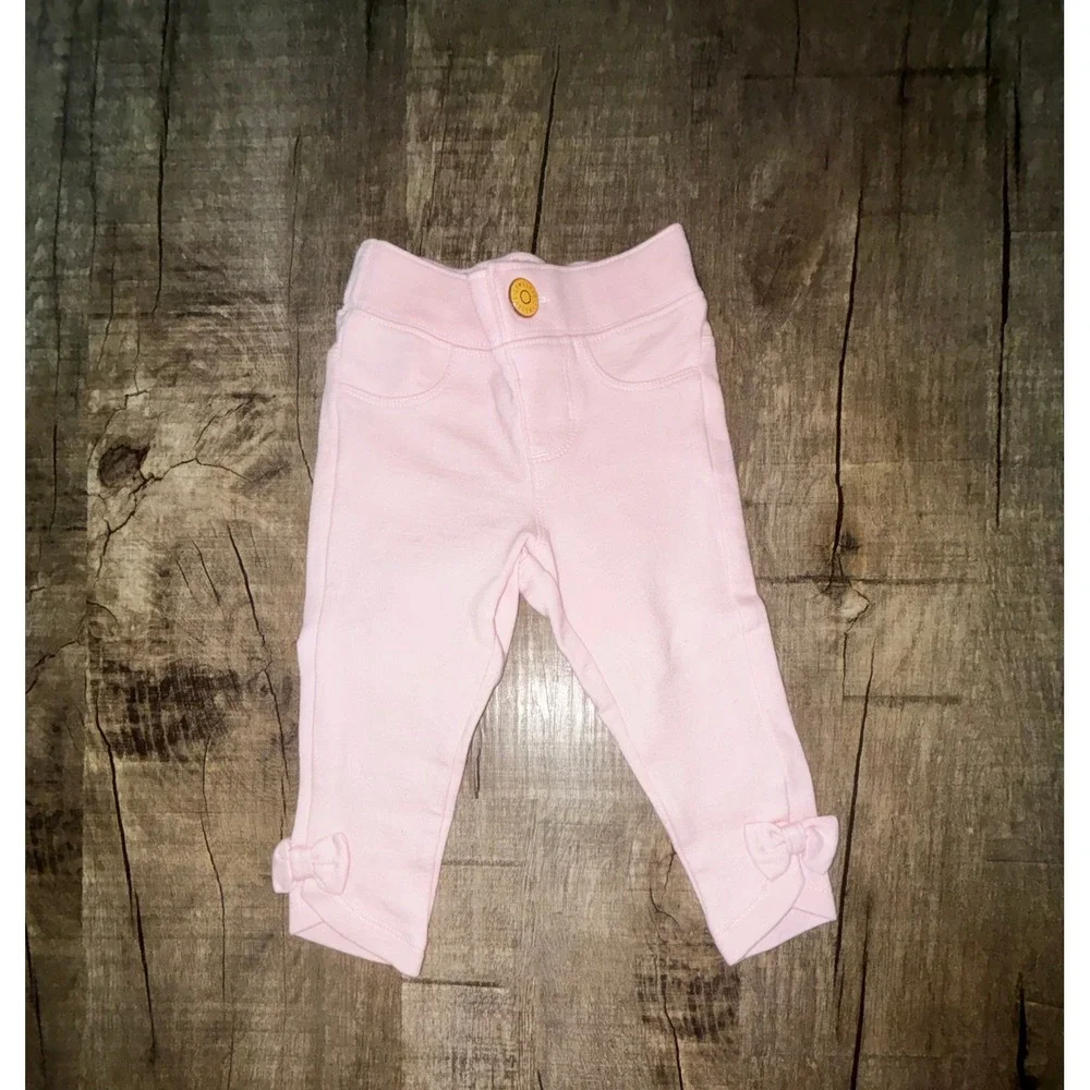 Gymboree Baby Girls Pink Knit Jeggings Bow Ankle Leggings 12-18 Months
